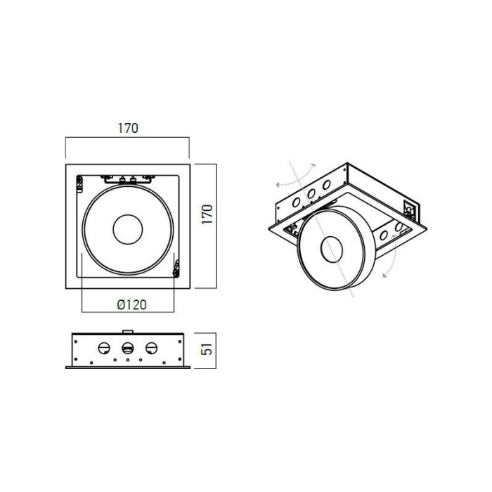SPOT LED XSIDE INCASTRAT 1X15W 4000K ALB MAT IP20 SD02NW50 ALB MAT ARELUX [4]