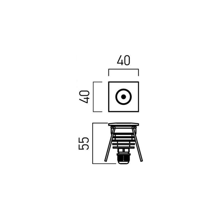 SPOT PAVAJ LED XGROUND PATRAT 1X3W CREE 4000K 45° IP67 INOX ARELUX [2]