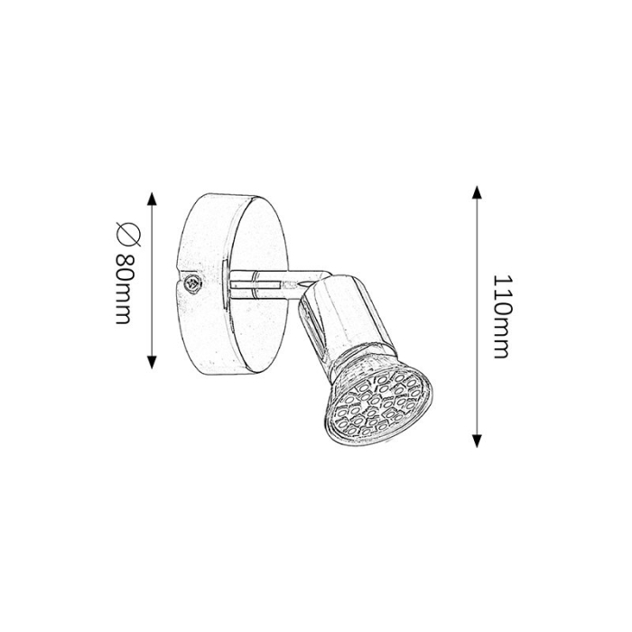 SPOT RABALUX NORTON LED SPOTURI CROM GU10 1 50W 80X120MM [2]