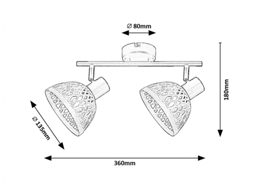 SPOT RATTAN 2X15W E14 [2]