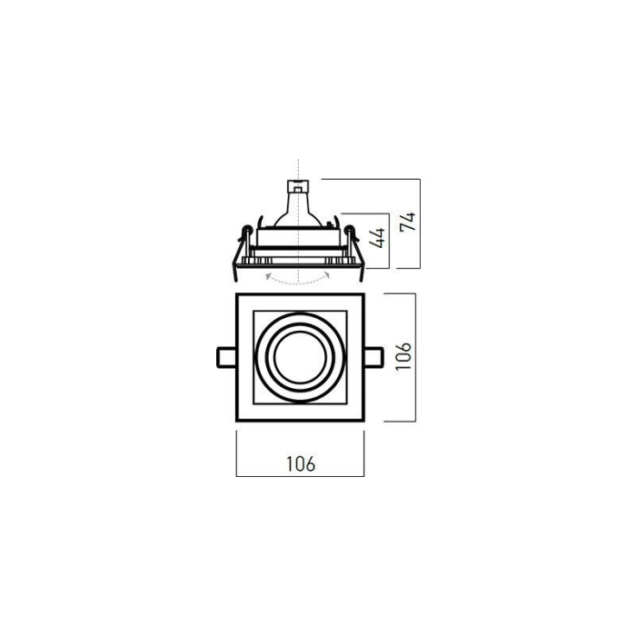 SPOT TAVAN FALS XSTEP ST GU5.3 1X50W ST01 ALB MAT ARELUX [4]