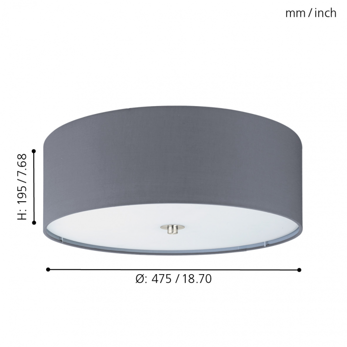 PLAFONIERA PASTERI 94921 3X60W E27  NICHEL SATIN D475 [3]