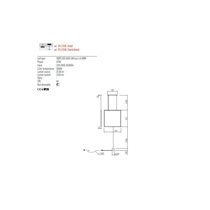 SUSPENSIE/LAMPADAR LED REDO SLICK 01-2136 [2]