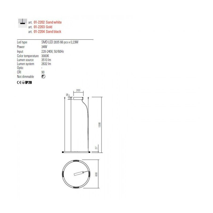 SUSPENSIE LED RED.UNION 01-2202 [2]