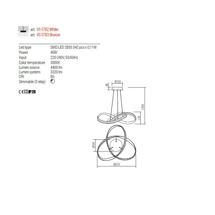 SUSPENSIE LED REDO NUCLEO 01-1783 [2]