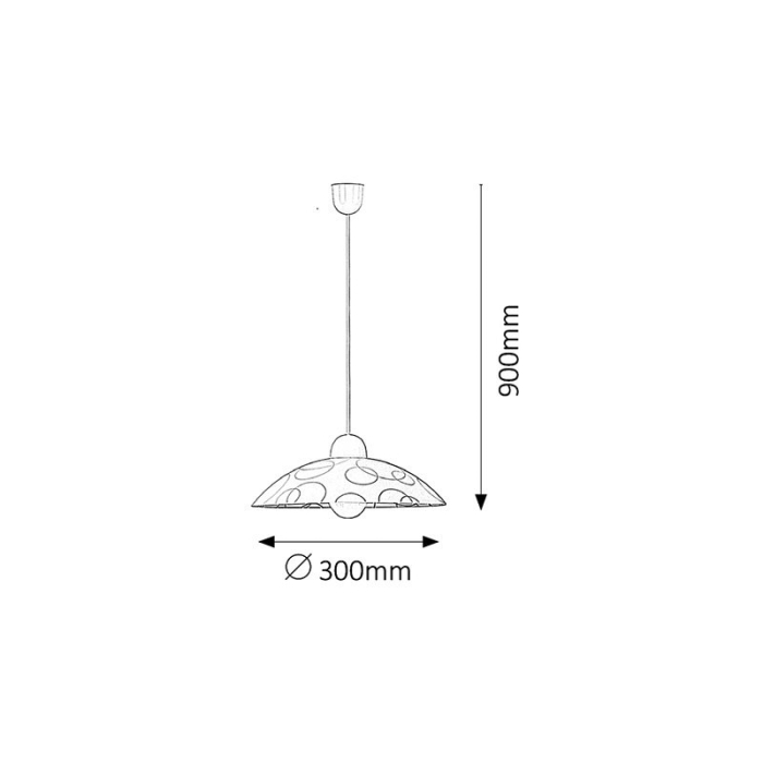 SUSPENSIE RABALUX ADA 1844 CU 1 BRAT ALB TRANSPARENT E27 1X60W D300MM [2]