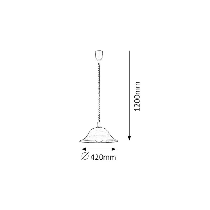 SUSPENSIE RABALUX ALABASTRO 3904 CU 1 BRAT  E27 1X60W D420MM [2]