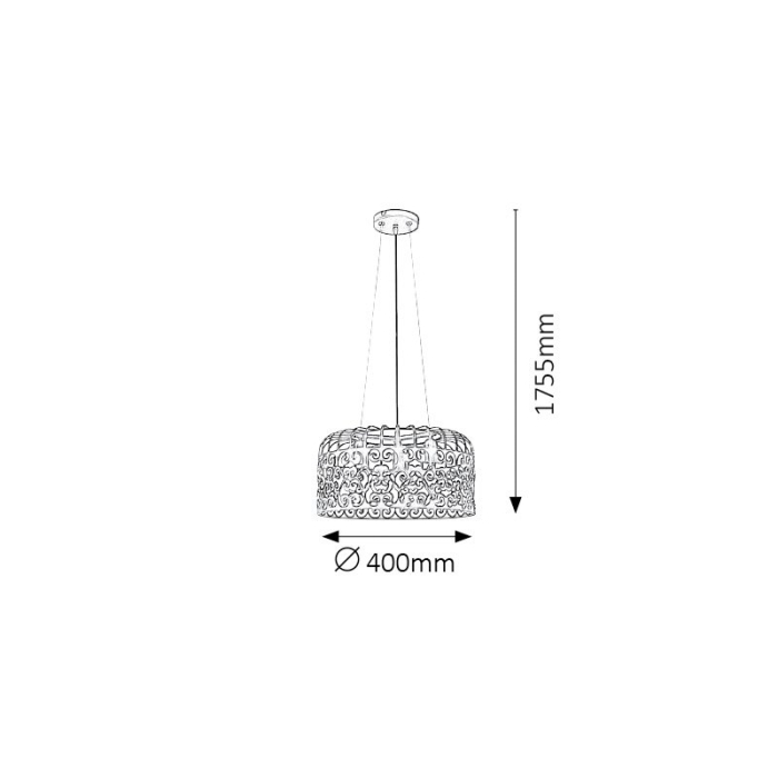 SUSPENSIE ALESSANDRA 2158 MODERNE NEGRU MAT NEGRU E27 3X60W [2]