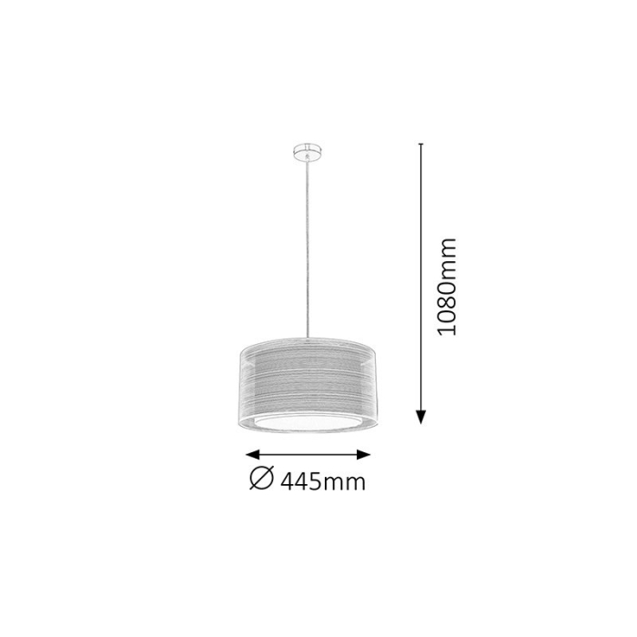 SUSPENSIE  ANASTASIA 2632 CU 1 BRAT CROM MARO E27 1X60W 108X44.5X44.5CM [3]