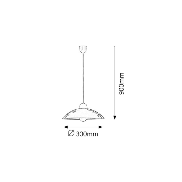 PENDUL BLOOMY 1848 CU 1 BRAT ALB NEGRU E27 1X60W D300MM [2]