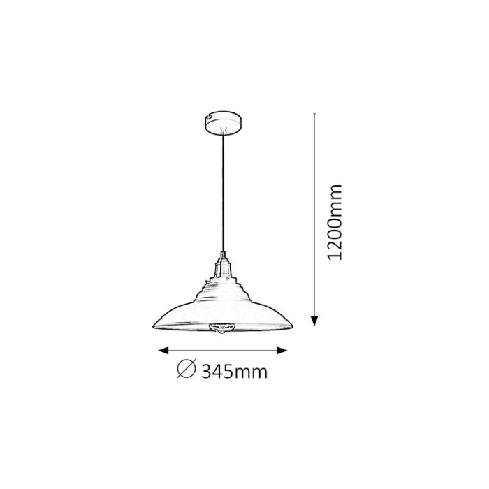 SUSPENSIE RABALUX DOUG 2910 CU 1 BRAT NEGRU MAT NEGRU E27 1X60W D350MM [2]