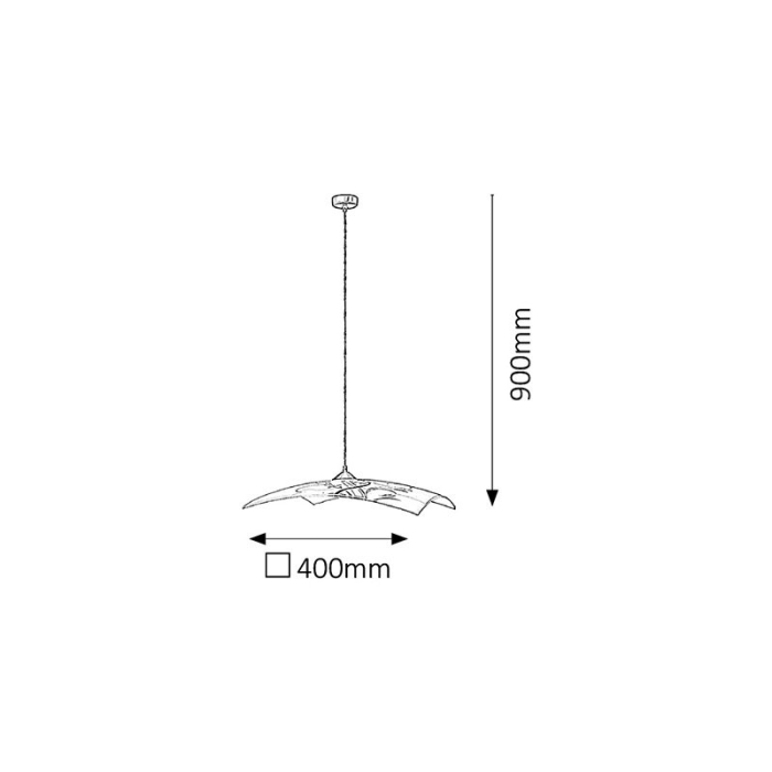PENDUL ELINA 3694 CU 1 BRAT ALB NEGRU E27 1X60W 400X400MM [2]