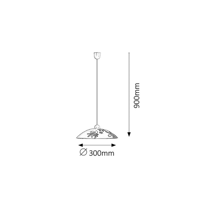 SUSPENSIE  IRIS 1800 CU 1 BRAT MULTICOLOR E27 1X60W D300MM [2]