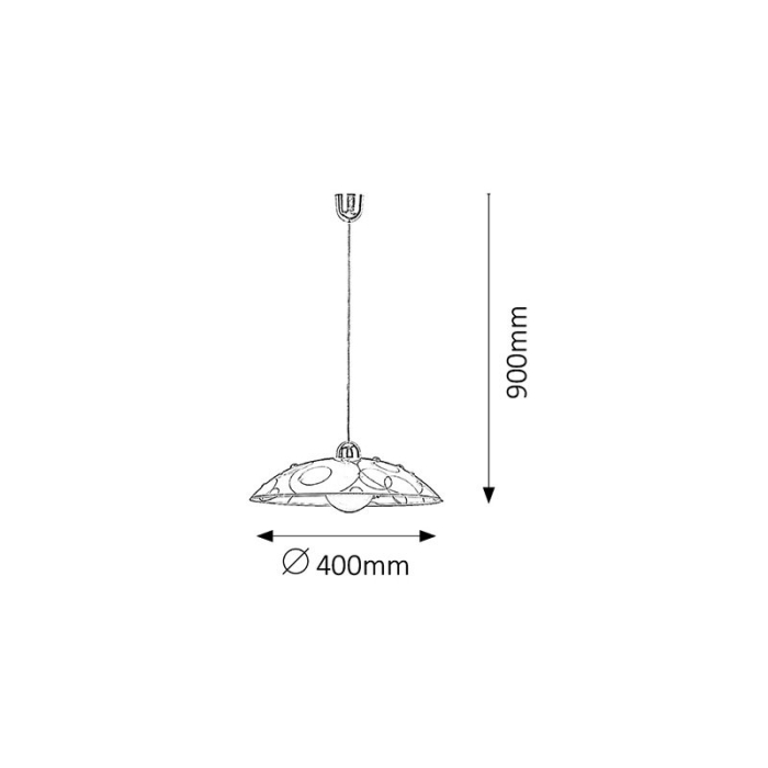 PENDUL JOLLY 1864 CU 1 BRAT ALB E27 1X60W D400MM [2]