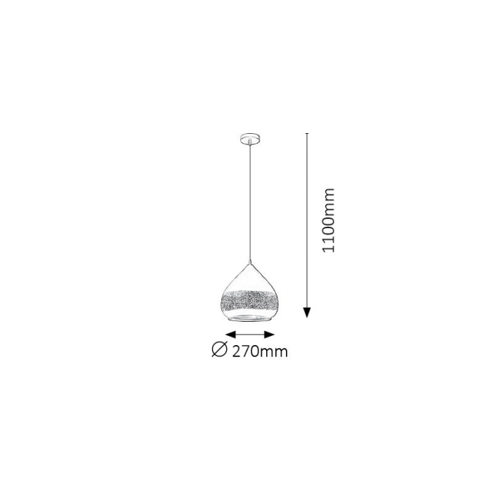 PENDUL KAIA 2278 CU 1 BRAT NEGRU NEGRU E27 1X40W [2]