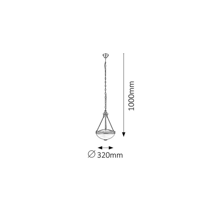 PENDUL MARLENE 8547 CU 1 BRAT BRONZ ALB E27 2X60W D320X480MM [2]
