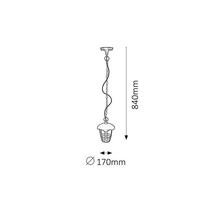 SUSPENSIEMARSEILLE 8620 SI SUSPENSIE EXTERIOARE NEGRU E27 1X60W D170MM [2]