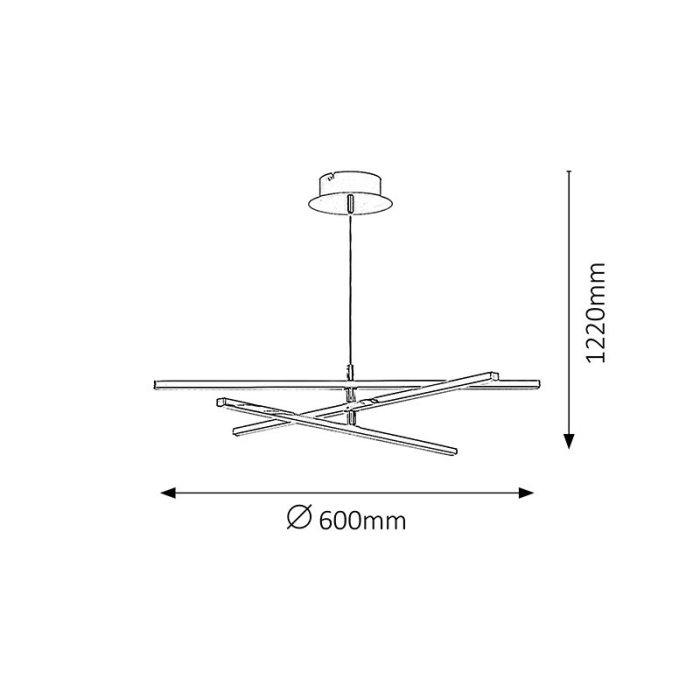SUSPENSIE RABALUX MEREDITH 2480 LED CROM ALB LED 18W D600MM [3]