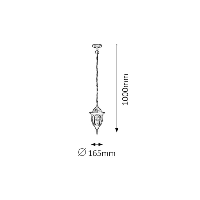 PENDUL MILANO 8344 SI SUSPENSIE EXTERIOARE NEGRU E27 1X60W D165X400MM [2]