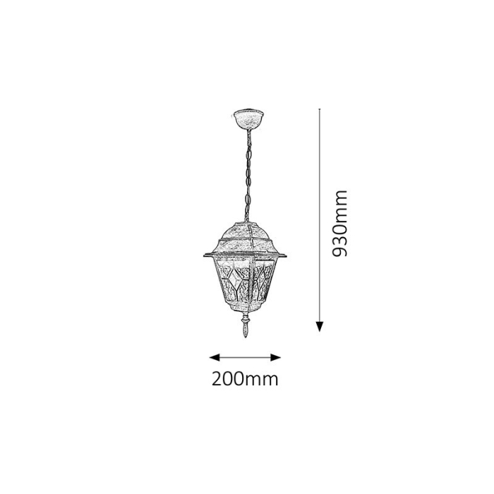 SUSPENSIE RABALUX MONACO 8184 SI SUSPENSIE EXTERIOARE AURIU ANTIC E27 1X60W D200X350MM [2]