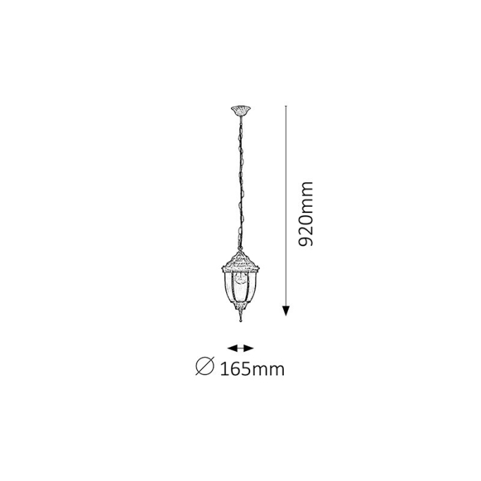 SUSPENSIE  NIZZA 8454 SI SUSPENSIE EXTERIOARE AURIU ANTIC E27 1X60W D165X320MM [2]