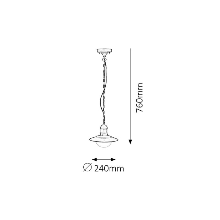 SUSPENSIE OSLO 8717 SI SUSPENSIE EXTERIOARE NEGRU TRANSPARENT E27 1X60W 76X24X24CM [2]