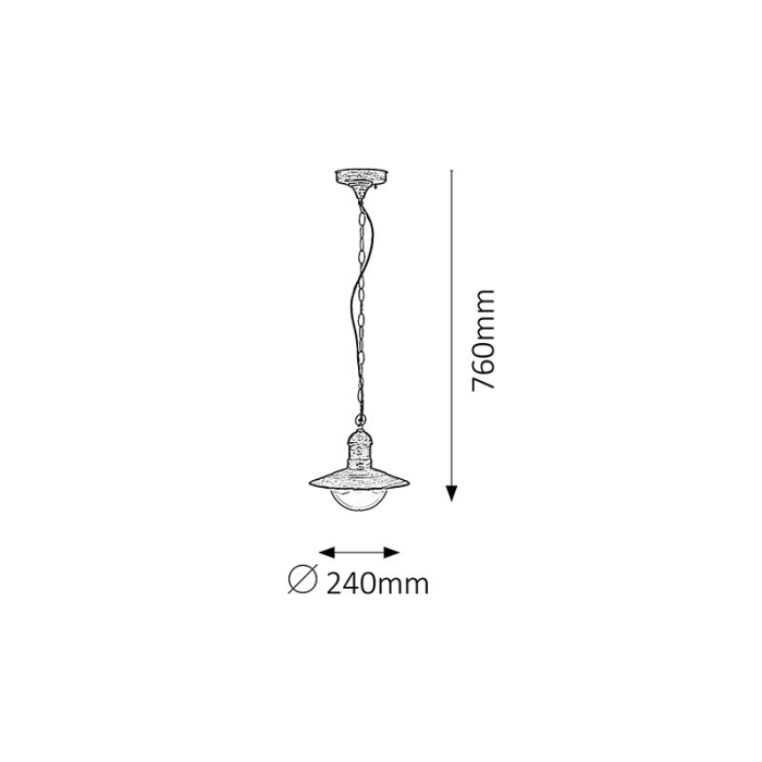 SUSPENSIE OSLO 8737 SI SUSPENSIE EXT. AURIU ANTIC TRANSPARENT E27 1X60W 76X24X24CM [2]