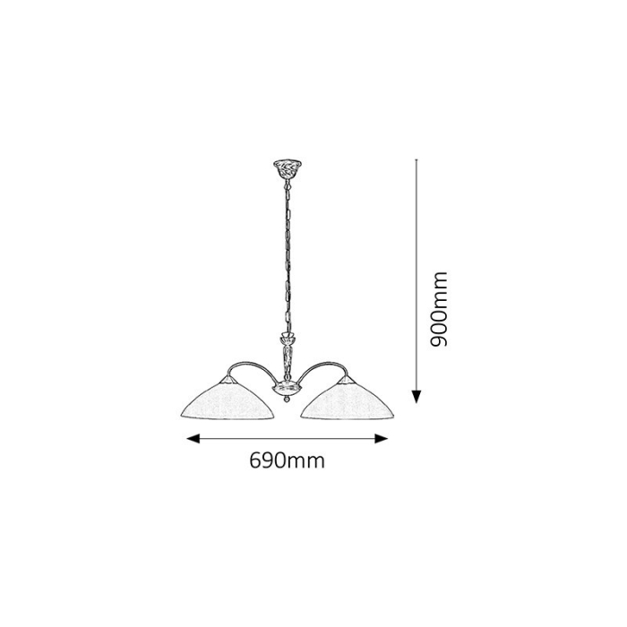 LUSTRA REGINA 8177 CU MAI MULTE BRATE BRONZ CREM E27 2X60W 690X270MM [2]