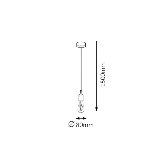 SUSPENSIE  ROXY 1412 CU 1 BRAT NEGRU E27 1X60W 150X8X8CM [2]