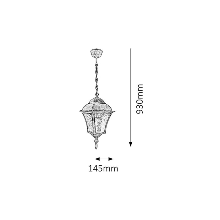 SUSPENSIE TOSCANA 8399 SI SUSPENSIE EXTERIOARE ARGINTIU ANTIC E27 1X60W D205X145X320MM [2]