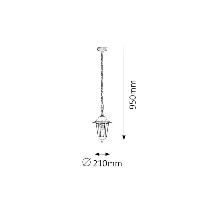 SUSPENSIE RABALUX VELENCE 8207 EXTERIOARE ALB E27 1X60W D210X310MM [2]