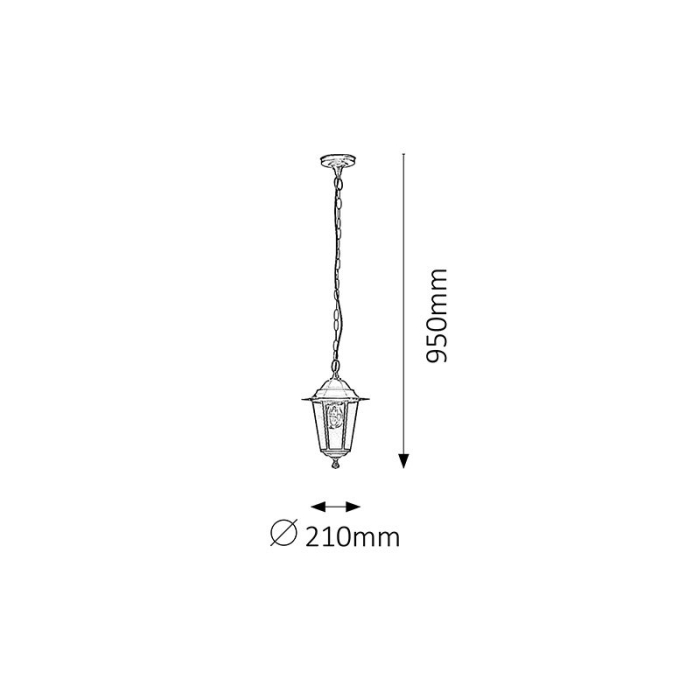 SUSPENSIE RABALUX VELENCE 8208 NEGRU E27 1X60W D210X310MM [2]