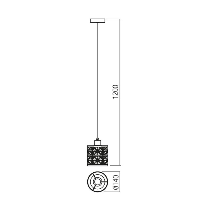 SUSPENSIE VANILLA 01-1171 1X42W E27 NEGRU [2]