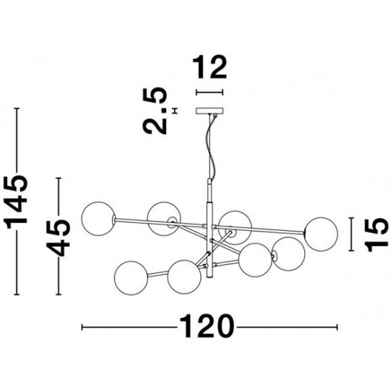 Suspensie Vitra, auriu, sticla, 8XG9, D.120 cm [3]