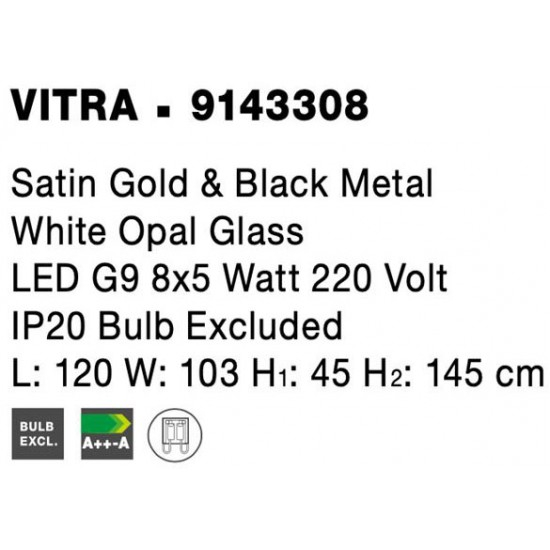 Suspensie Vitra, auriu, sticla, 8XG9, D.120 cm [4]