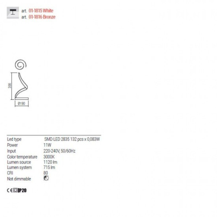 VEIOZA LED REDO TORSION  1X24W AURIU [2]