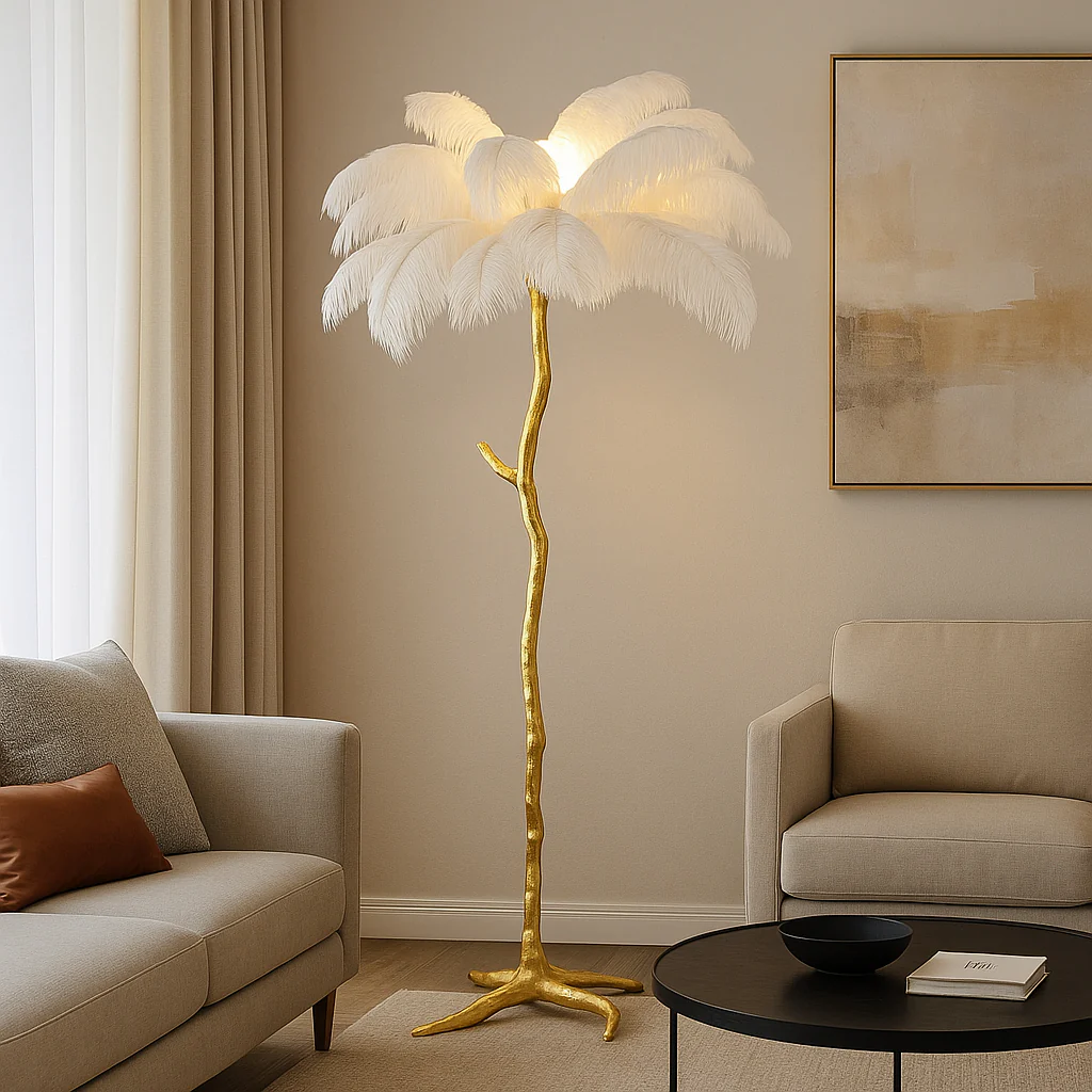 ■ ILUMINAT DE INTERIOR - LAMPADAR AURIU CU PENE 3XG9