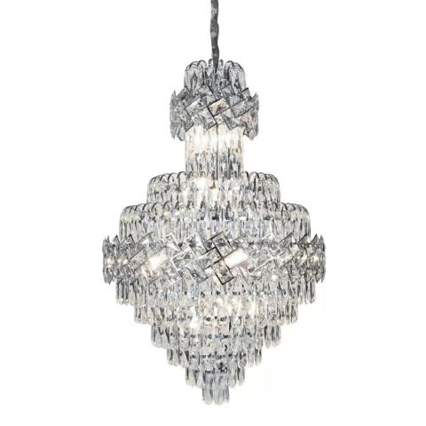 CANDELABRE CRISTAL & PENDULE - LUSTRA CRISTAL 60x90 10XE14 CROM