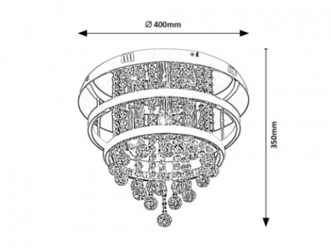 LUSTRA CRISTAL LED 1X32W 4000K + 3XE14 [1]