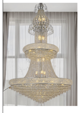■ ILUMINAT DE INTERIOR - LUSTRA CRISTAL ARGINTIE 100 CM X 1580 CM