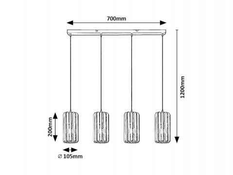 PENDUL VENESS 4X40W E27 [2]