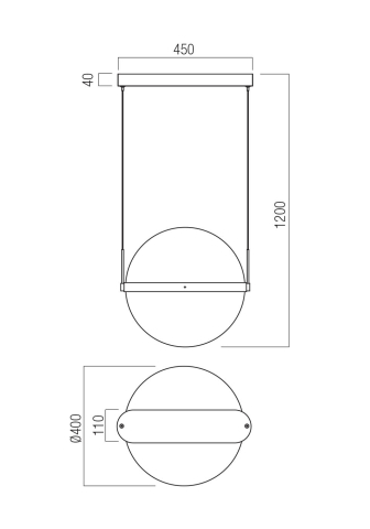 PENDUL ATLAS LED 1X36W AURIU 2700K [1]
