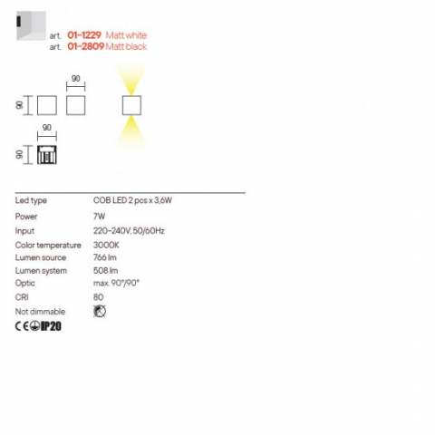 APLICA AMPLITUDE 7.7W NEGRU 3000K [1]