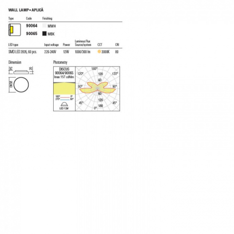APLICA DISCUS EXTERIOR 1X12W LED LC ALB [2]
