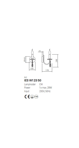 APLICA ELISIR AUR IES W1 23 50 E14 1X28W [1]