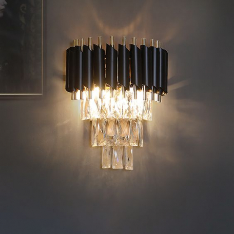 APLICE CRISTAL - APLICA LED CRISTAL NEGRU 2XE14