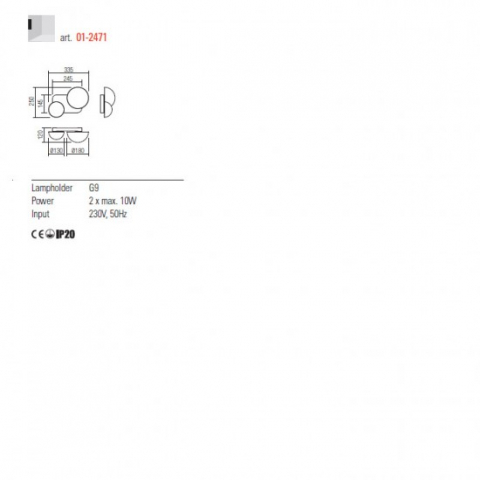 Aplica Lumien aurie 2xG9 [1]