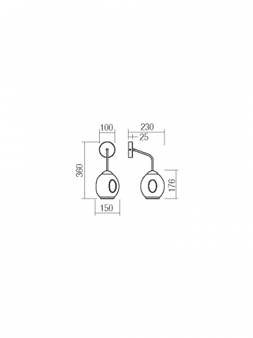APLICA PIERCE 1X42W E27 NEGRU MAT [1]