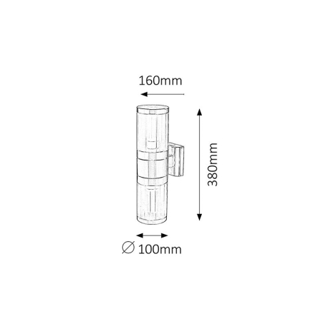 APLICA RABALUX ATLANTA 8167 DE EXTERIOR E27 2X60W 100X380MM [1]