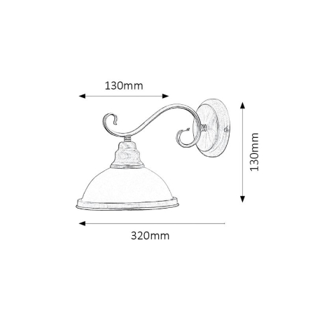APLICA  ELISETT BRONZ ALB E27 1X60W 250X225MM [5]
